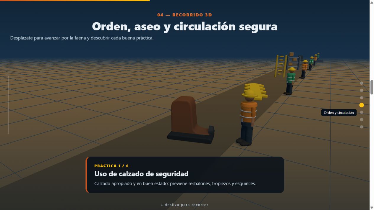Recorrido real en 3D sobre uso de calzado de seguridad y circulación